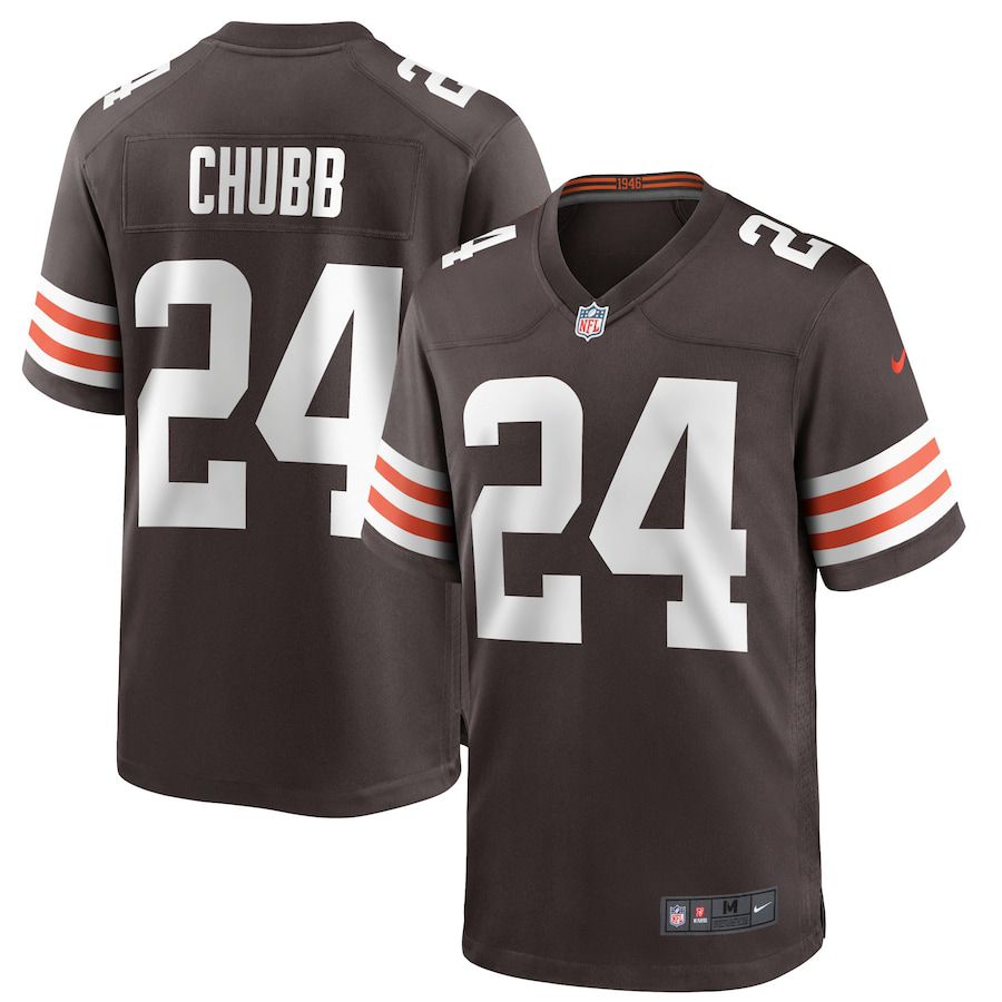 Men Cleveland Browns #24 Nick Chubb Nike Brown Game Player NFL Jersey